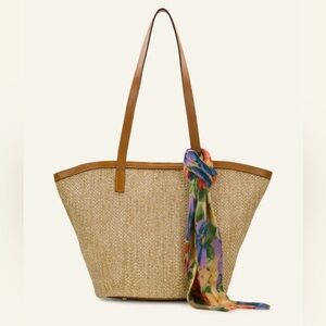 Patricia Nash Marconia Tote with Scarf  purse, satchel, burnished woven, elegant